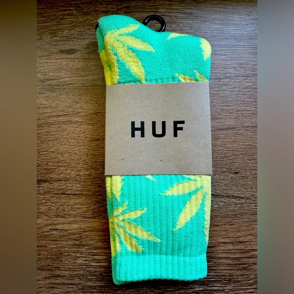 HUF Yellow & Green Worldwide Dirtbag Crew Socks, Unisex